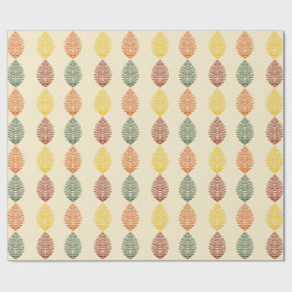 Geometrische Blätter | Herbstfarben Geschenkpapier