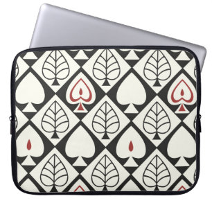 Geometrische Blätter, nahtlose natürliche Muster. Laptopschutzhülle