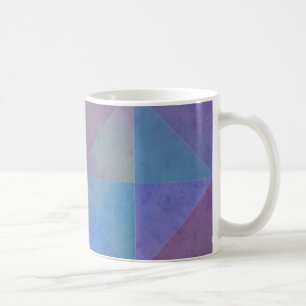 Geometrische blaue Lila Aquarelldreiecke Tasse