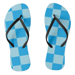 Geometrische blaue quadratische Blöcke Flip Flops