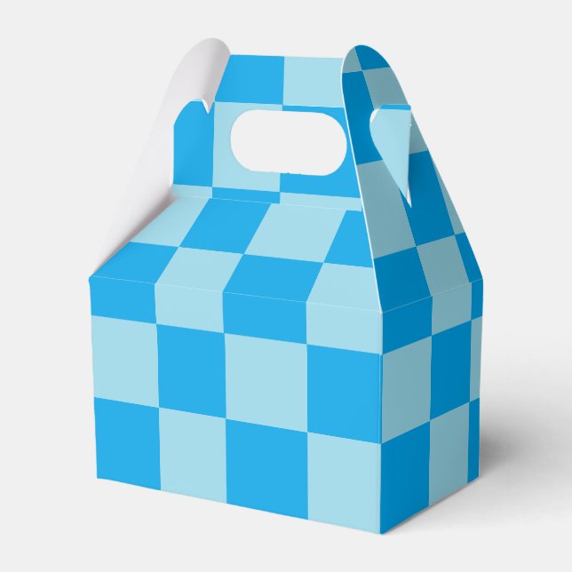 Geometrische blaue quadratische Blöcke Geschenkschachtel (Vorderseite)