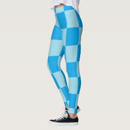 Geometrische blaue quadratische Blöcke Leggings