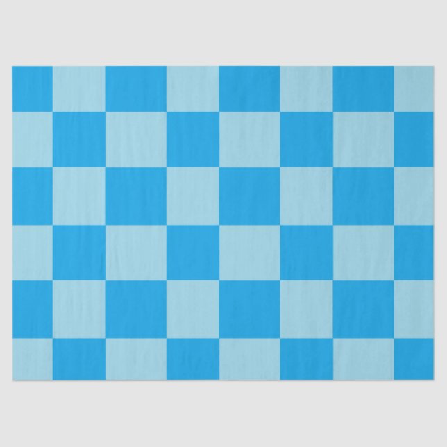 Geometrische blaue quadratische Blöcke Seidenpapier (Vorderseite)