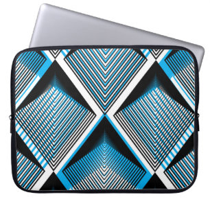 Geometrische blaue Streifen: Helles Vintages Overl Laptopschutzhülle