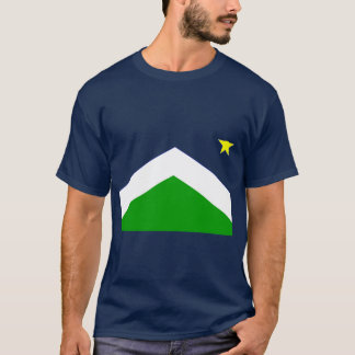 Geometrische blaue und grüne Alaska-Flagge nach hi T-Shirt
