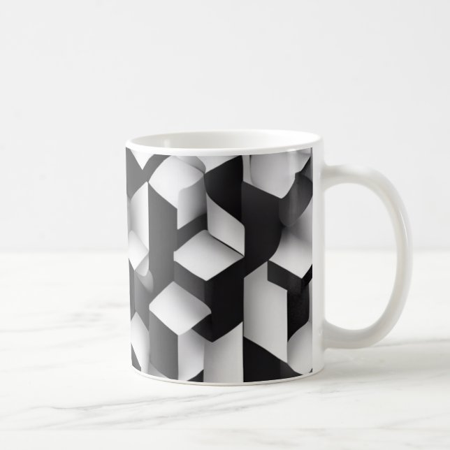 Geometrische Bliss - 3D Texturierte Tasse (Rechts)