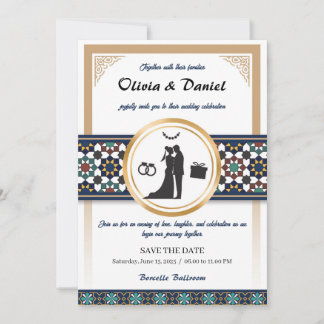 Geometrische Bliss-Hochzeitseinladung Einladung