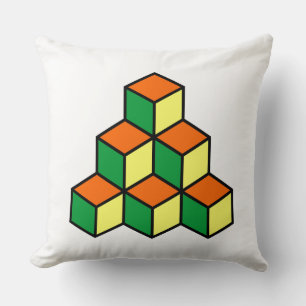 Geometrische Blöcke - Gelb und Gelb, grün Kissen
