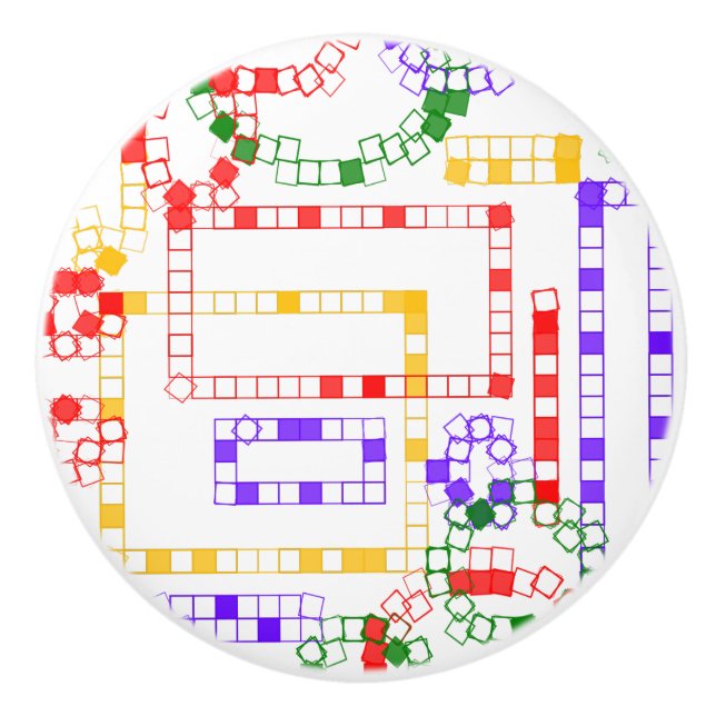 Geometrische Blöcke Rot Gelb Blau Grün Keramikknauf (Vorderseite)