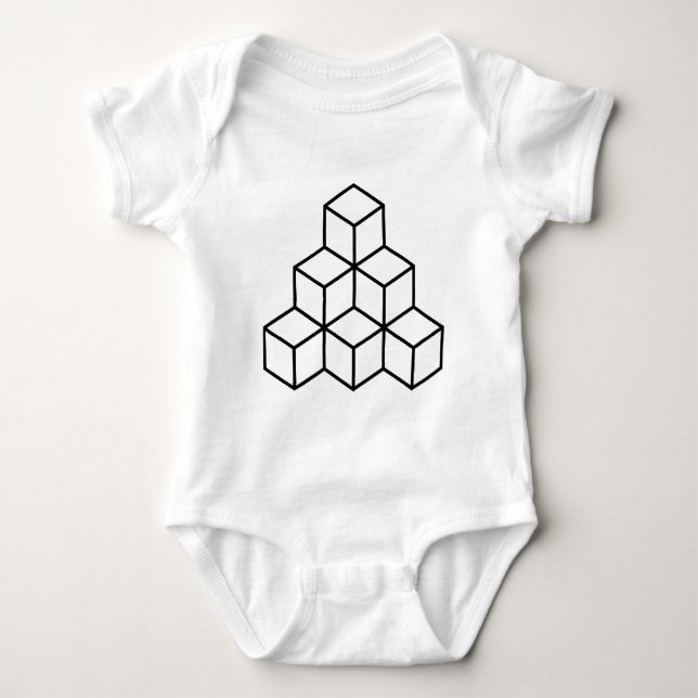 Geometrische Blöcke - Schwarz Baby Strampler (Vorderseite)