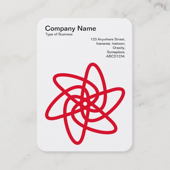 Geometrische Blume 05 - Schwarz auf Weiß Visitenkarte (Vorderseite)