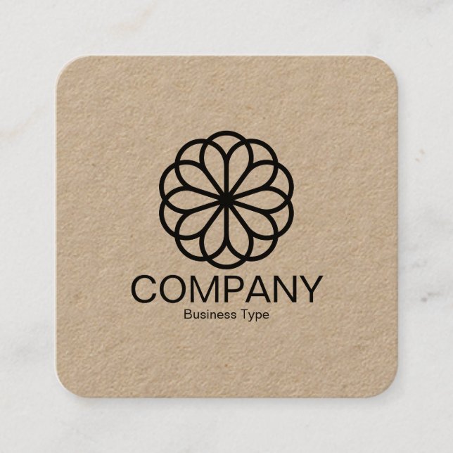 Geometrische Blume 06 - Kraft Quadratische Visitenkarte (Vorderseite)