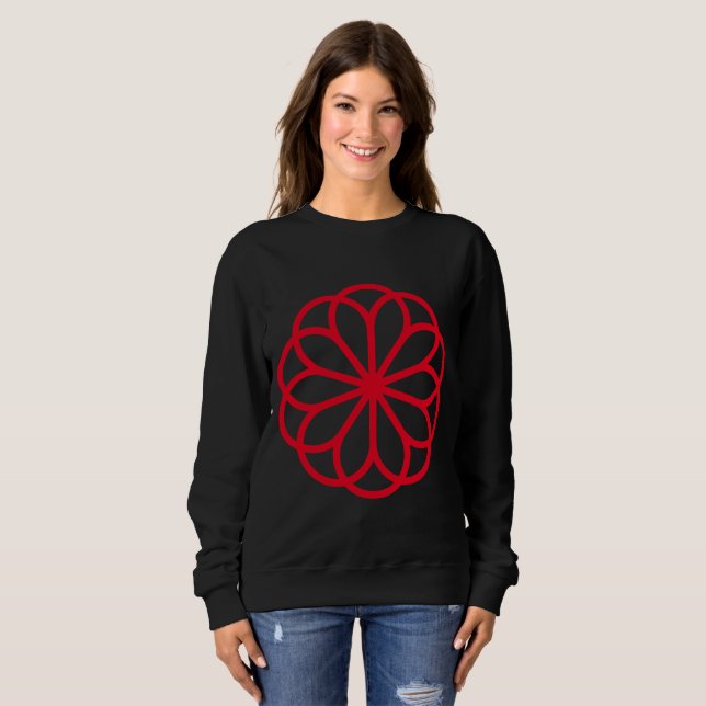 Geometrische Blume 06 - Rot Sweatshirt (Vorne ganz)