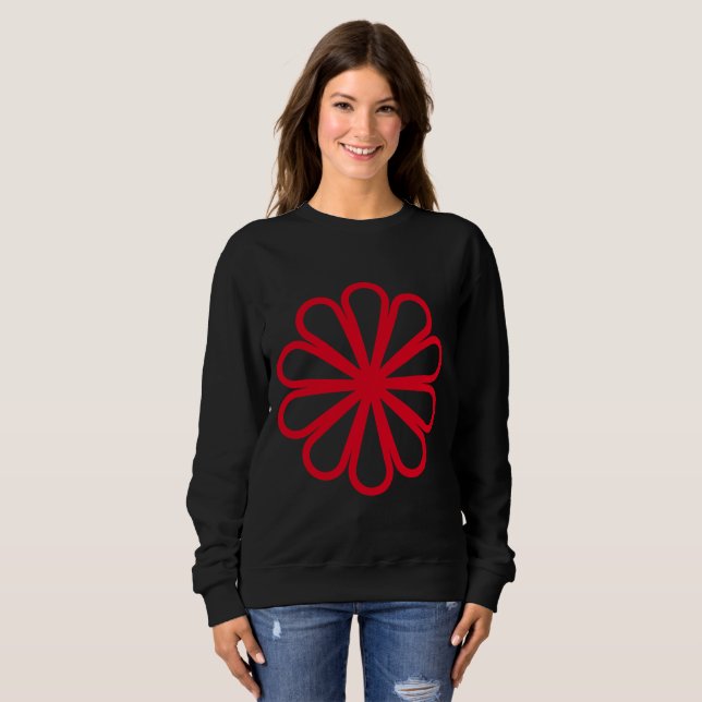 Geometrische Blume 07 - Rot Sweatshirt (Vorne ganz)