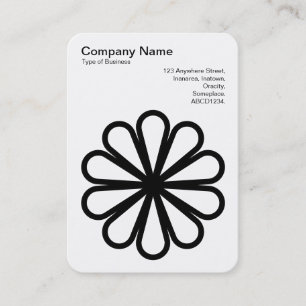 Geometrische Blume 07 - Schwarz auf Weiß Visitenkarte
