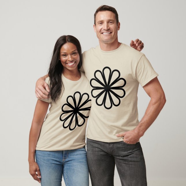 Geometrische Blume 07 - Schwarz T-Shirt (Unisex)