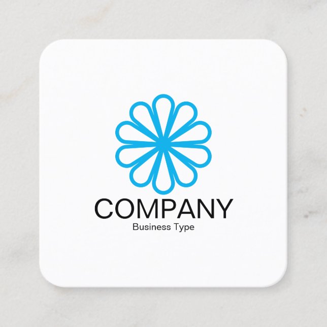 Geometrische Blume 07 - Weiß Quadratische Visitenkarte (Vorderseite)