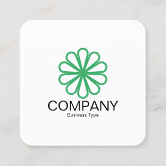 Geometrische Blume 07 - Weiß Quadratische Visitenkarte
