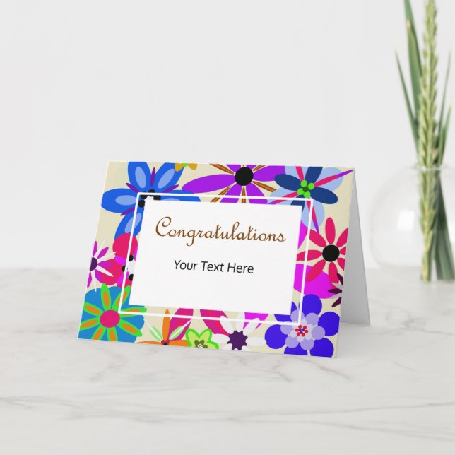 Geometrische Blume Glückwünsche Karte (Vorderseite)