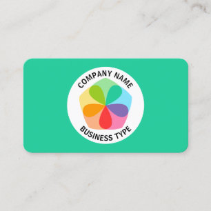 Geometrische Blume - Green #19CD99 Visitenkarte