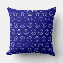 geometrische Blume in Navy und Weiß Kissen