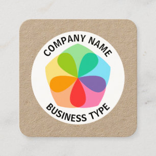 Geometrische Blume - Kraft Quadratische Visitenkarte