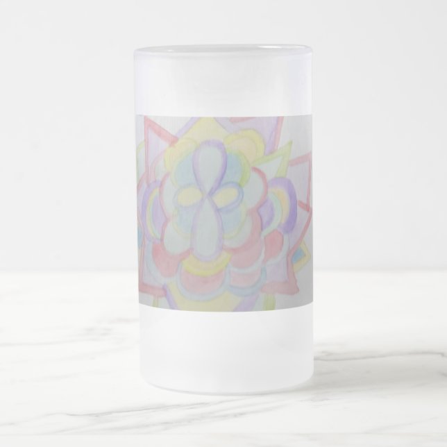 Geometrische Blume Mandala Mattglas Bierglas (Mittel)