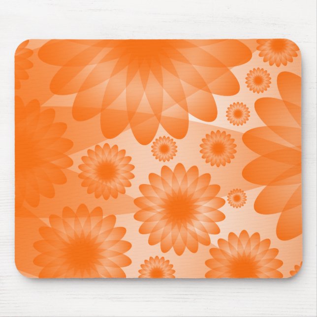 Geometrische Blume - Orange Mousepad (Vorne)