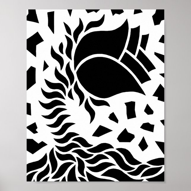 Geometrische Blume Poster (Vorne)