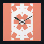 Geometrische Blume Quadratische Wanduhr<br><div class="desc">dekorativ</div>