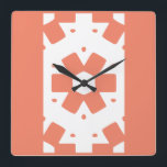 Geometrische Blume Quadratische Wanduhr<br><div class="desc">dekorativ</div>