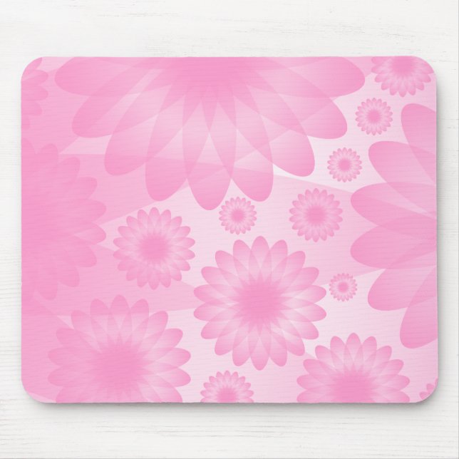 Geometrische Blume - Rosa Mousepad (Vorne)