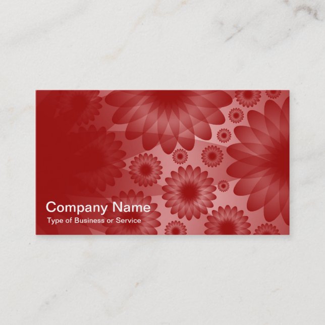 Geometrische Blume - Ruby mit Grau Visitenkarte (Vorderseite)