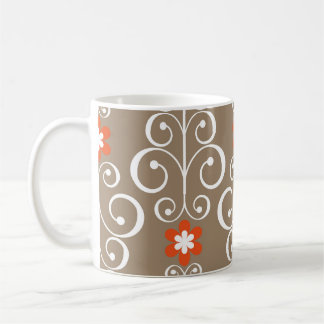 Geometrische Blume: Vintages Nahtloses Design Kaffeetasse