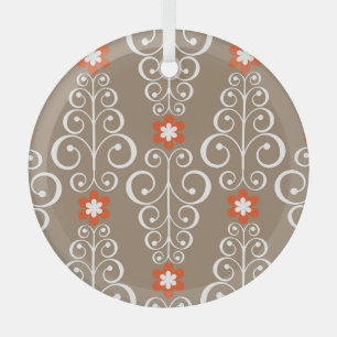 Geometrische Blume: Vintages Nahtloses Design Ornament Aus Glas