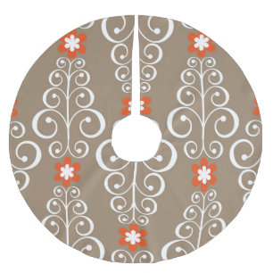 Geometrische Blume: Vintages Nahtloses Design Polyester Weihnachtsbaumdecke