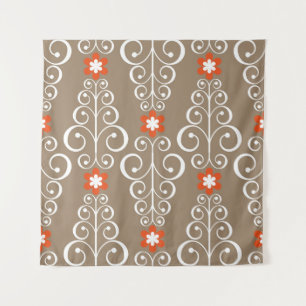 Geometrische Blume: Vintages Nahtloses Design Wandteppich