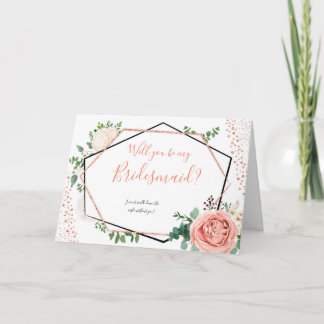 Geometrische Blume Werden Sie meine Bridesmaid-Kar Einladung