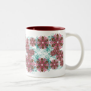 Geometrische Blume Zweifarbige Tasse