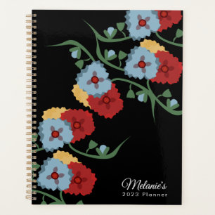 Geometrische Blumen Farbige Botanische Namensplane Planer