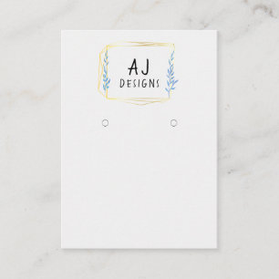 Geometrische Blumen-Gold-Ohrring-Anzeigetafel Visitenkarte