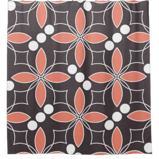 Geometrische Blumen, vintage künstlerisches Muster Duschvorhang