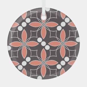 Geometrische Blumen, vintage künstlerisches Muster Ornament Aus Glas