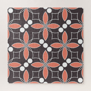 Geometrische Blumen, vintage künstlerisches Muster Puzzle