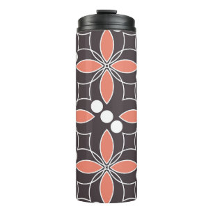 Geometrische Blumen, vintage künstlerisches Muster Thermosbecher
