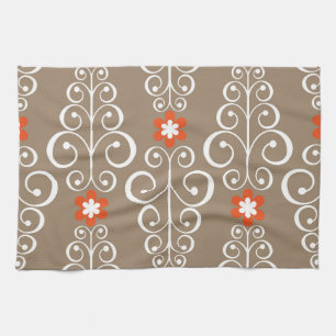Geometrische Blumen: Vintage-Nahtloses Design Geschirrtuch