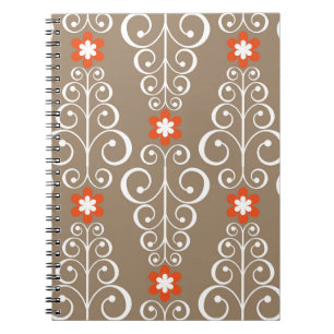 Geometrische Blumen: Vintage Nahtloses Design Notizblock