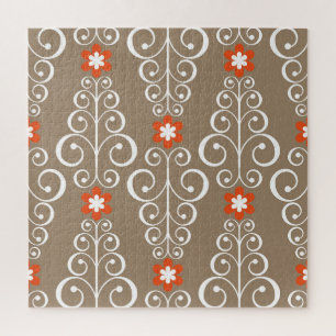 Geometrische Blumen: Vintage-Nahtloses Design Puzzle
