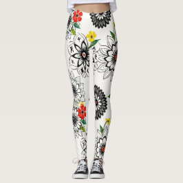 Geometrische Blumenmandalas Nahtloses Muster Leggings