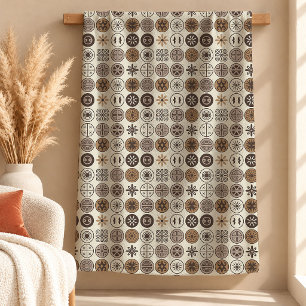 Geometrische braune Heritage-Motive Decke Cover Ar